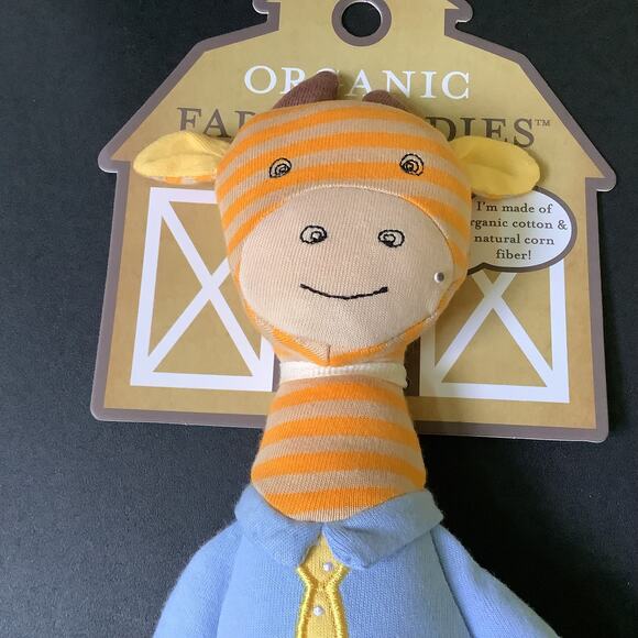 Organic Farm Buddies Plush Rattle Toy - George Giraffe 14" Plush Toy - NWT - Picture 3 of 6